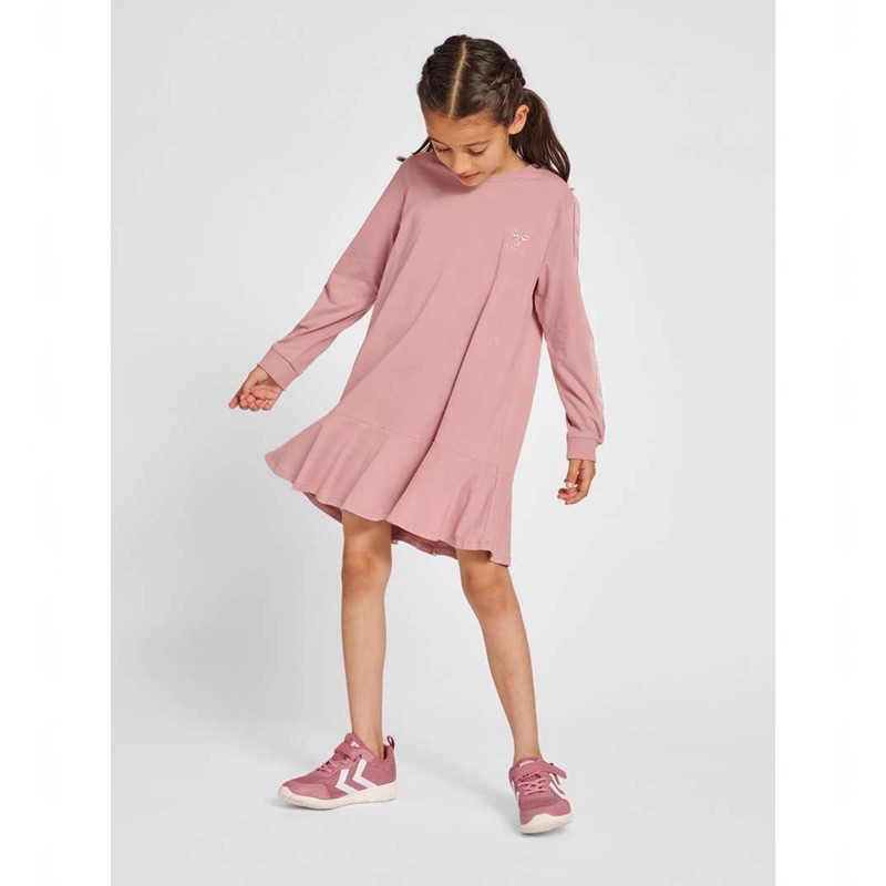 Hummel Evelyn L/S Kleid Kinder Rosa | 151709-854